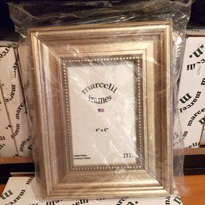 FG Galassi & Marcelli Frames One 4x6 Antique Silver Beaded Style Photo Frame NIB